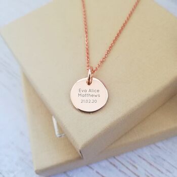 Rose Gold Engraved Rainbow Necklace, 2 of 5