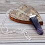 Amethyst Pencil Point Silver Plated Necklace, thumbnail 5 of 8