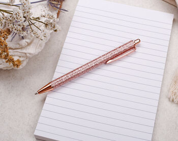 Rose Gold Glitter Ballpoint Pen With Black Ink, 3 of 5