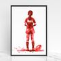 Personalised Rugby Girl Splatter Print, thumbnail 4 of 4