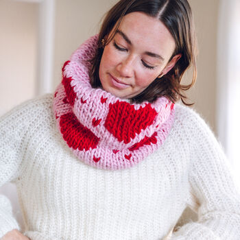 Knit Your Own Valentine Heart Snood Kit, 7 of 10