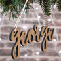Personalised White Wood Christmas Tree Name Decoration, thumbnail 2 of 2