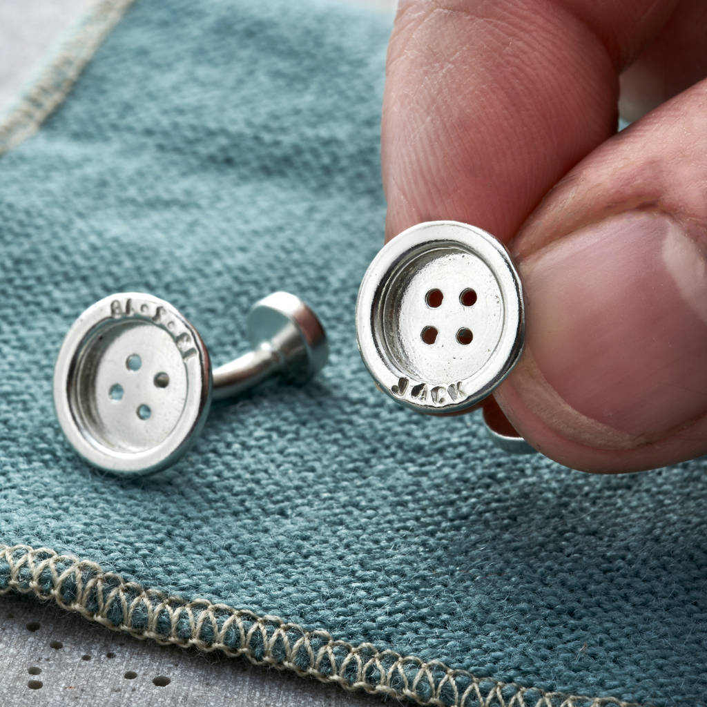 Personalised Button Cufflinks By Posh Totty Designs