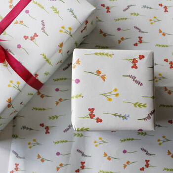 Wildflower Print Eco Friendly Luxury Wrapping Paper, 11 of 11