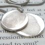 Double Descending Fingerprint Recycled Silver Necklace, thumbnail 3 of 8