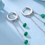 Emerald Green Cz Cascade Huggie Hoop Earrings, thumbnail 5 of 11
