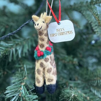Personalised Felt Giraffe Christmas Bauble, 2 of 4