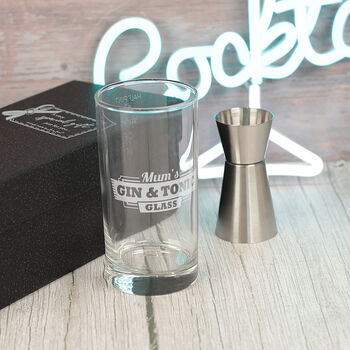 Personalised Any Text Highball Glass And Gift Set, 2 of 5