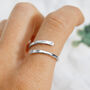 Dainty Adjustable Wrap Around Silver Ring, thumbnail 4 of 6