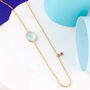 Ruby And Aqua Gemstone Necklace In Gold Vermeil, thumbnail 2 of 4