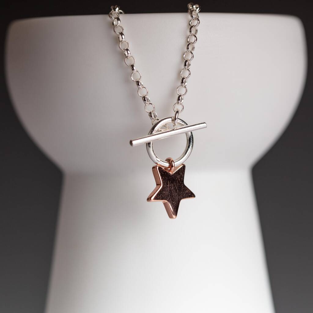Rose Gold Plated Star Charm Necklace By Nest