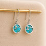 Sterling Silver Turquoise Flower Drop Earrings – 9mm, thumbnail 1 of 8