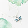 Silver Turquoise Dragonfly Necklace And Earring Set, thumbnail 3 of 10