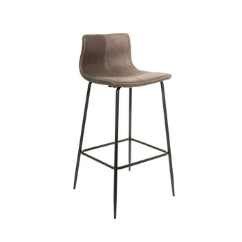 Grayson Moleskin Mussel Brown/Grey Two Kitchen Stools, 3 of 6