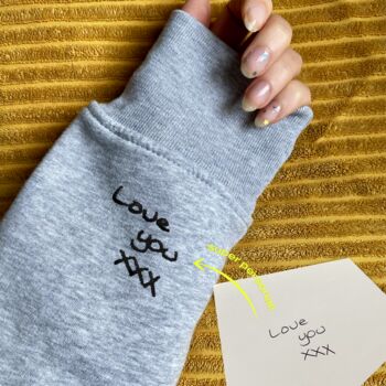 Personalised Handwriting Message Cuff Sweatshirt, 4 of 12