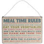 Mealtime Rules Hanging Metal Sign, thumbnail 2 of 4