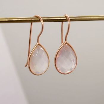 Rose Quartz Sterling Silver Earrings, 6 of 6
