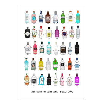 'All Gins Bright And Beautiful' Gin Montage Print, 3 of 3