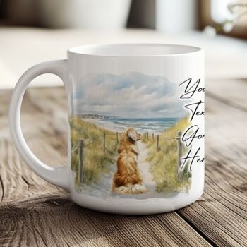 Personalised Tibetain Spaniel Dog Beach Walk Collection, 6 of 8