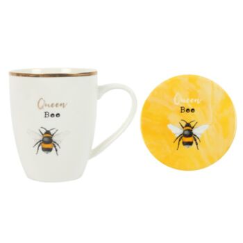 Queen Bee Ceramic Mug And Coaster Set, 2 of 4