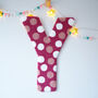 Pink And White Polka Dot Hanging Decorative Letter, thumbnail 1 of 6
