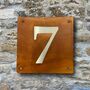 Corten And Stainless Steel House Number, thumbnail 4 of 12