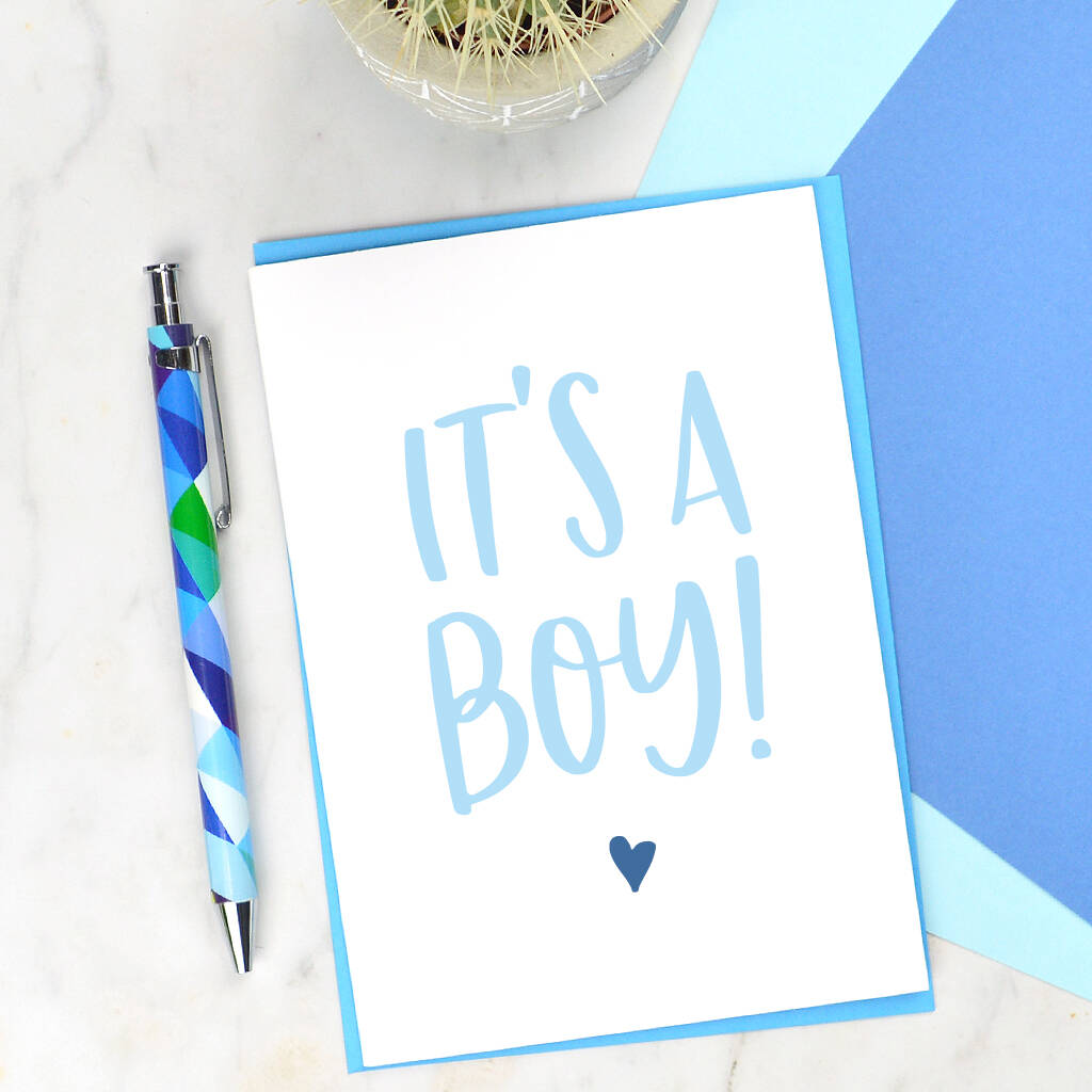 It's A Boy New Baby Card By Pink and Turquoise | notonthehighstreet.com