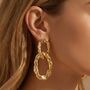 Molten Loop 18k Gold Plated Waterproof Drop Earrings, thumbnail 3 of 5