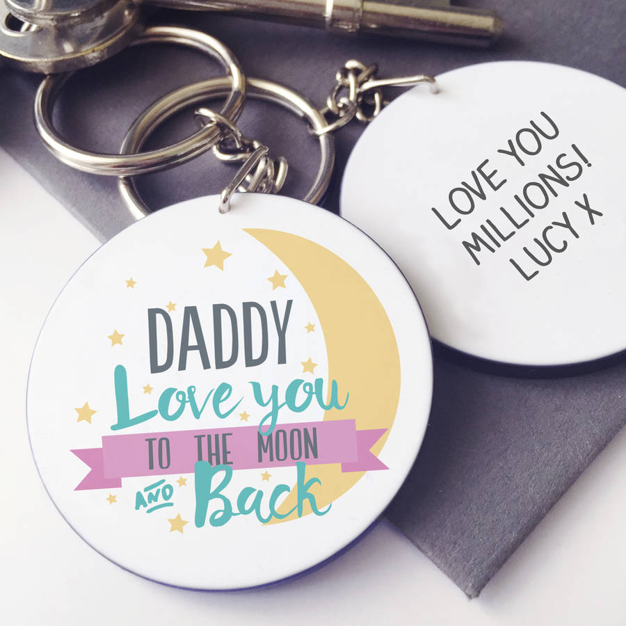 Image of Personalised Dad Love You To The Moon And Back Keyring