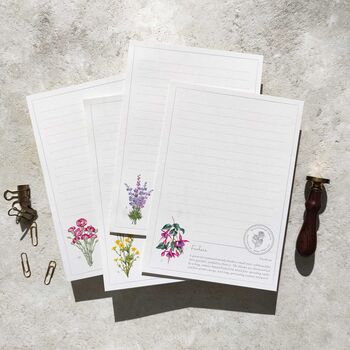 Botanical Flowers Letter Writing Set, 4 of 8