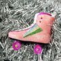 Retro Rollerskate Shaped Bauble Pink, thumbnail 1 of 5
