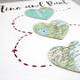 Personalised Three Heart Map Artwork, thumbnail 4 of 7