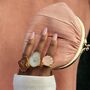 'Hold On' Rose Quartz Adjustable Gold Plated Ring, thumbnail 2 of 6
