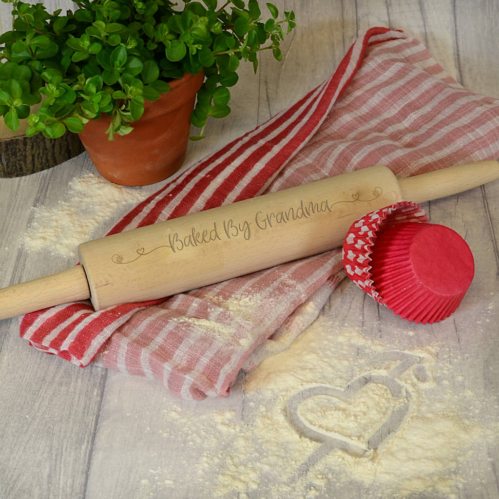Personalised Rolling Pin 'Baked By', 1 of 2