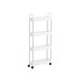 White Four Tier Narrow Storage Cart Trolley With Handle, thumbnail 4 of 7