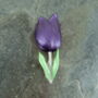 Single Purple Tulip Flower Brooch, thumbnail 1 of 3