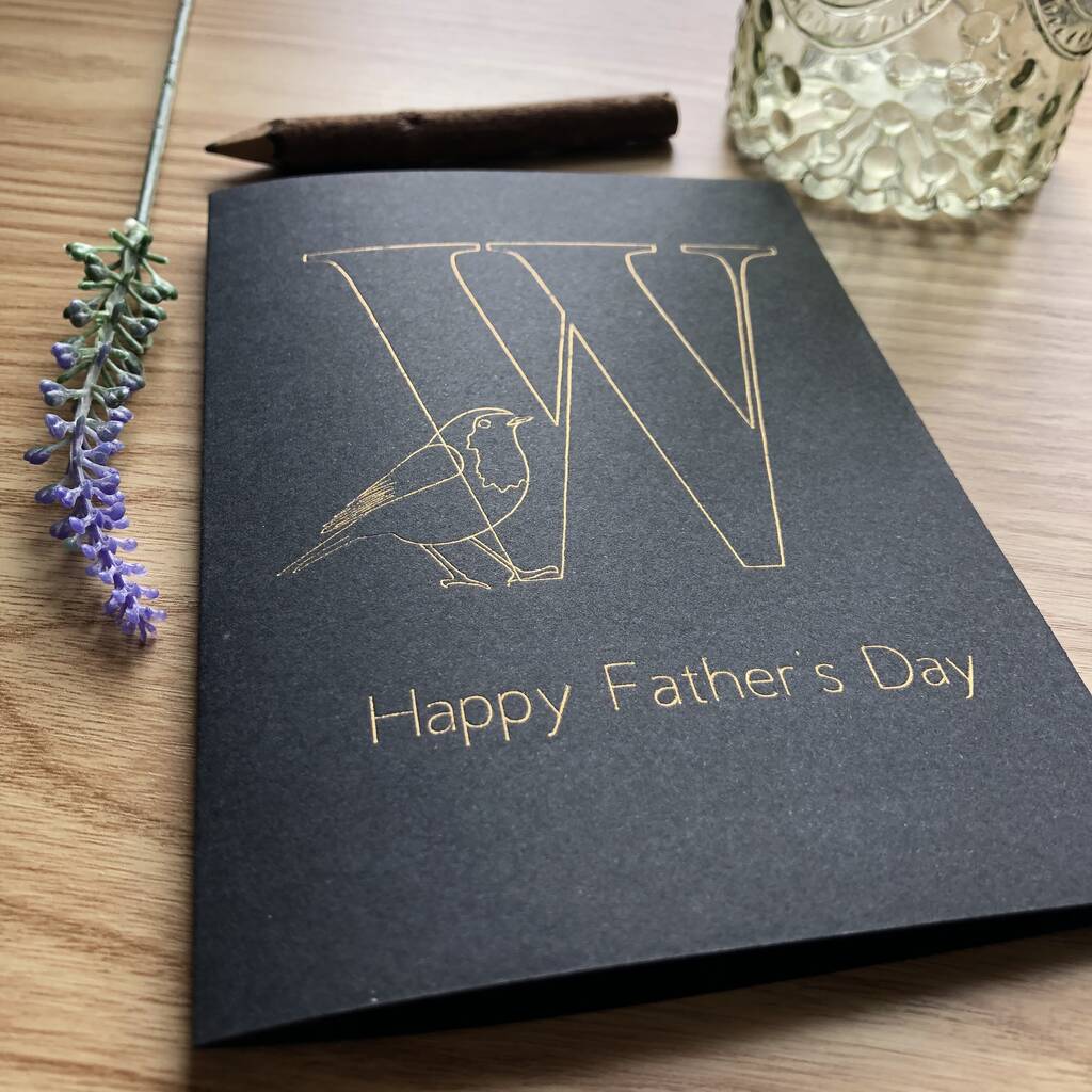 Personalised Robin Initial Father's Day Card, 1 of 12