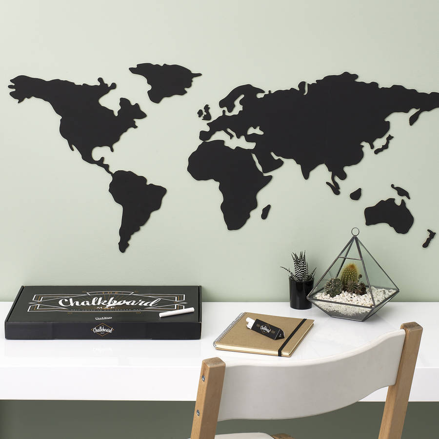 World Map Chalkboard, 1 of 5