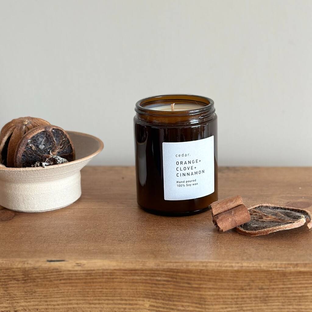 Orange + Clove + Cinnamon Candle By Chilled Indigo