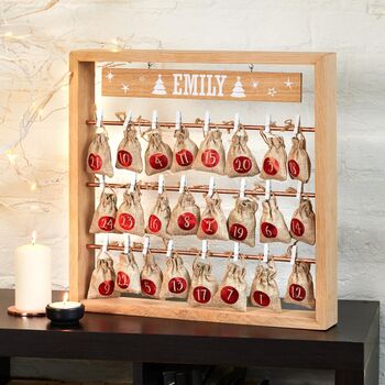 Personalised Wooden Christmas Advent Calendar, 5 of 12