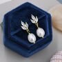 Marquise Cz Trio With Dangling Baroque Pearl Earrings, thumbnail 7 of 12