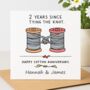 Cotton Anniversary – Tying The Knot Card, thumbnail 2 of 2