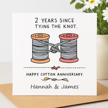 Cotton Anniversary – Tying The Knot Card, 2 of 2