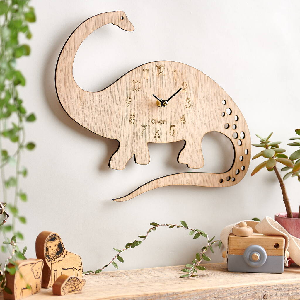 Diplodocus Personalised Children's Dinosaur Clock, 1 of 4