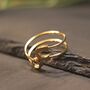 Adjustable Safety Pin Ring 18ct Gold Plated, thumbnail 4 of 6