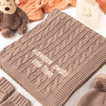 Personalised Blush Pink Luxury Cotton Baby Blanket, 12 of 12