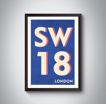 Sw18 Earlsfield, Wandsworth London Postcode Art Print, 10 of 10