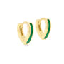 Gold Plater Silver And Enamel V Shape Hoop Earrings, thumbnail 1 of 9