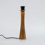 Walnut Wood Table Lamp, Vintage Linen Lampshade Lamp, thumbnail 3 of 10