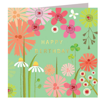 Gold Foiled Pea Green Birthday Card, 2 of 5